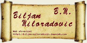 Biljan Miloradović vizit kartica